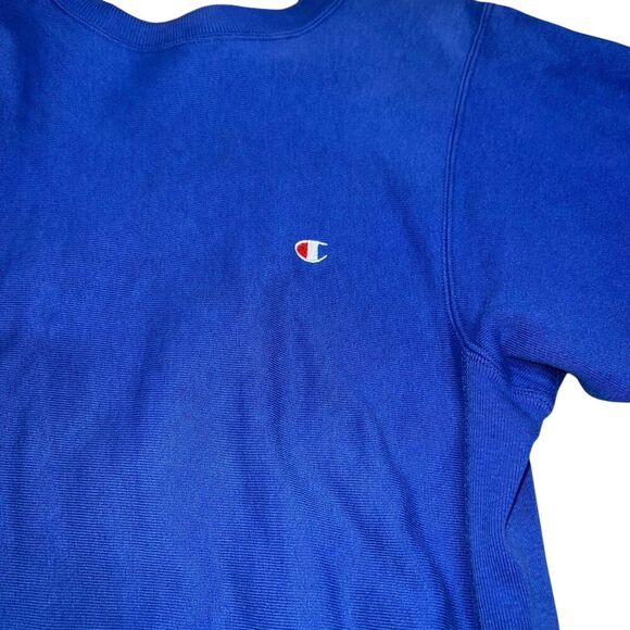 Vintage Champion Reverse Weave Warmup Sweatshirt Size Small Blue Pullover - Picture 2 of 10